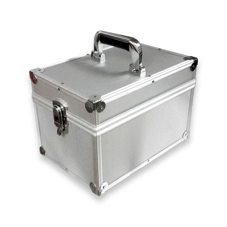 Koffer flight case voor 100 singles zilver