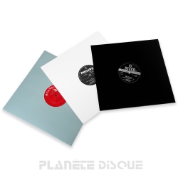 25 LP platenhoezen wit, zwart en grijs karton met venster
