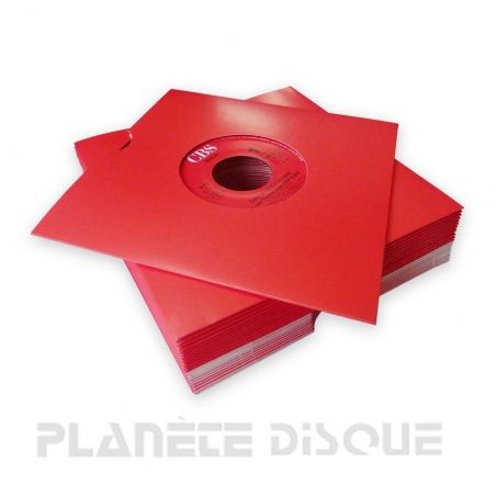 25 Pochettes carton avec trou 45T rouges