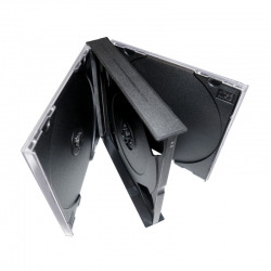 10 CD doosjes dik voor 4 CDs met zwarte trays