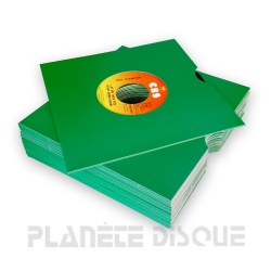 25 Pochettes carton avec trou 45T vertes