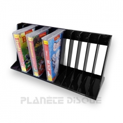 Support en plastique noir pour 12 K7 cassettes