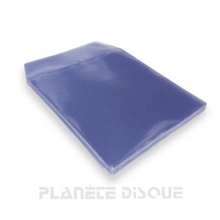 Pochettes protection vinyle 45T 180 microns PVC avec rabat