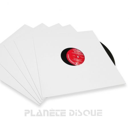 10 Pochettes carton Discobag avec trou 33T blanches