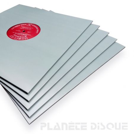 20 Pochettes carton avec trou 33T grises verdâtres