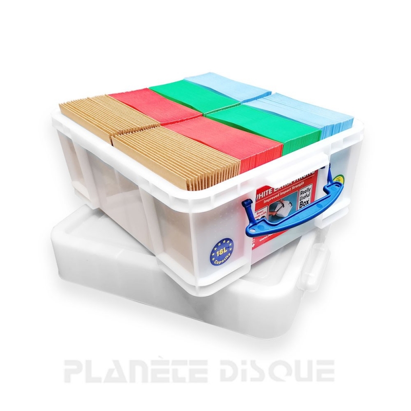 Contenitore in plastica Really Useful Box per 200 singoli da 7 pollici  Bianco