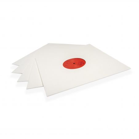 25 LP platenhoezen wit ruw karton met venster 