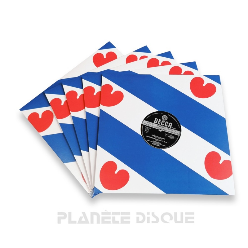 3 Pochettes carton avec trou 33T motif drapeau France