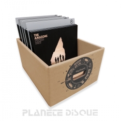 Legend Vinyl Boîte de Rangement pour disques vinyles pouvant contenir  jusqu'à 40 LP. Boîte à disques Vinyle avec Panneau d'ouverture Avant pour  Une Navigation et Une sélection faciles de Vos Albums 