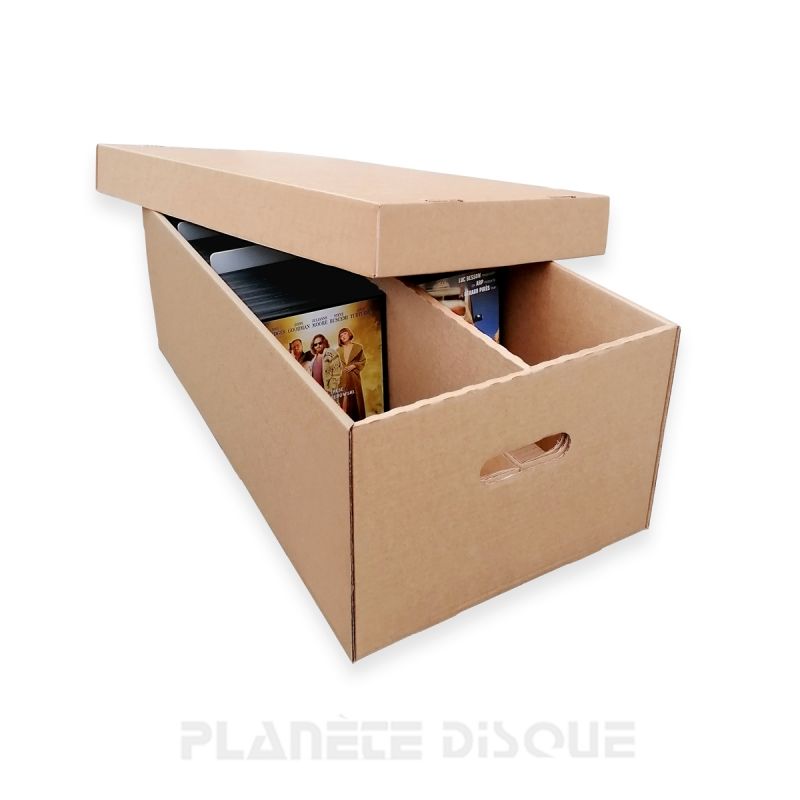 Cardboard storage box for 74 DVD / 100 Blu-ray (with lid)
