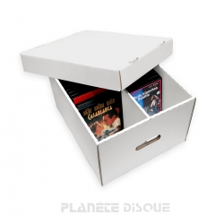 Boîte de rangement en carton blanc pour 50 DVD / 80 Blu-ray pour IKEA Kallax