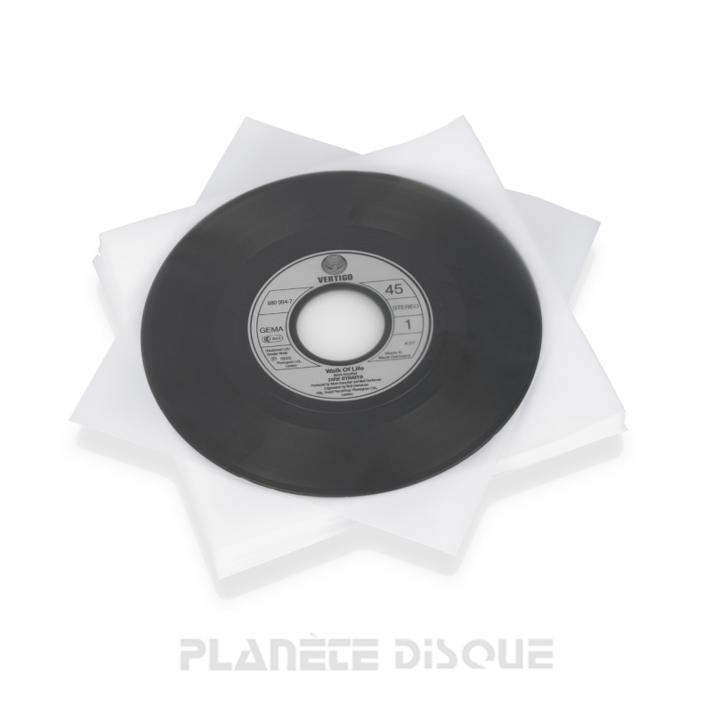 50x Pochettes Intérieures Disque Vinyle 45 Tours 7 Singles & EPs | Dynamic  Anti-Statiques Pochette De Protection en Plastique | Qualité Supérieure 50